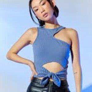 Blue cutout top